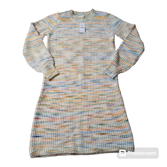 LOFT Dresses & Skirts - LOFT Petite Rainbow Spacedye Sweater Dress Size Small